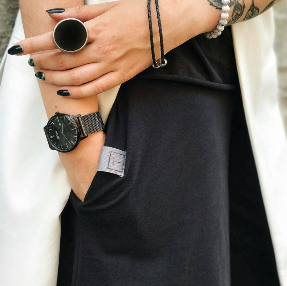 Black Glass Circle Statement Ring - image 5